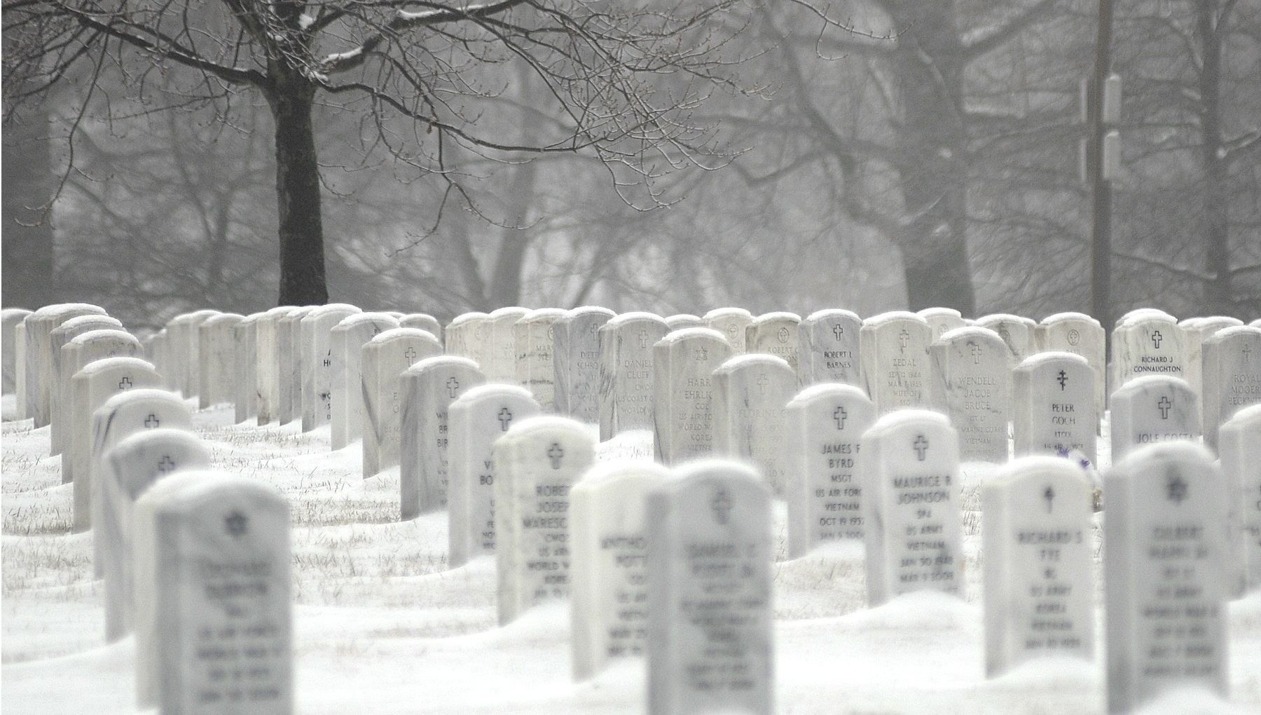 Snowy cemetery